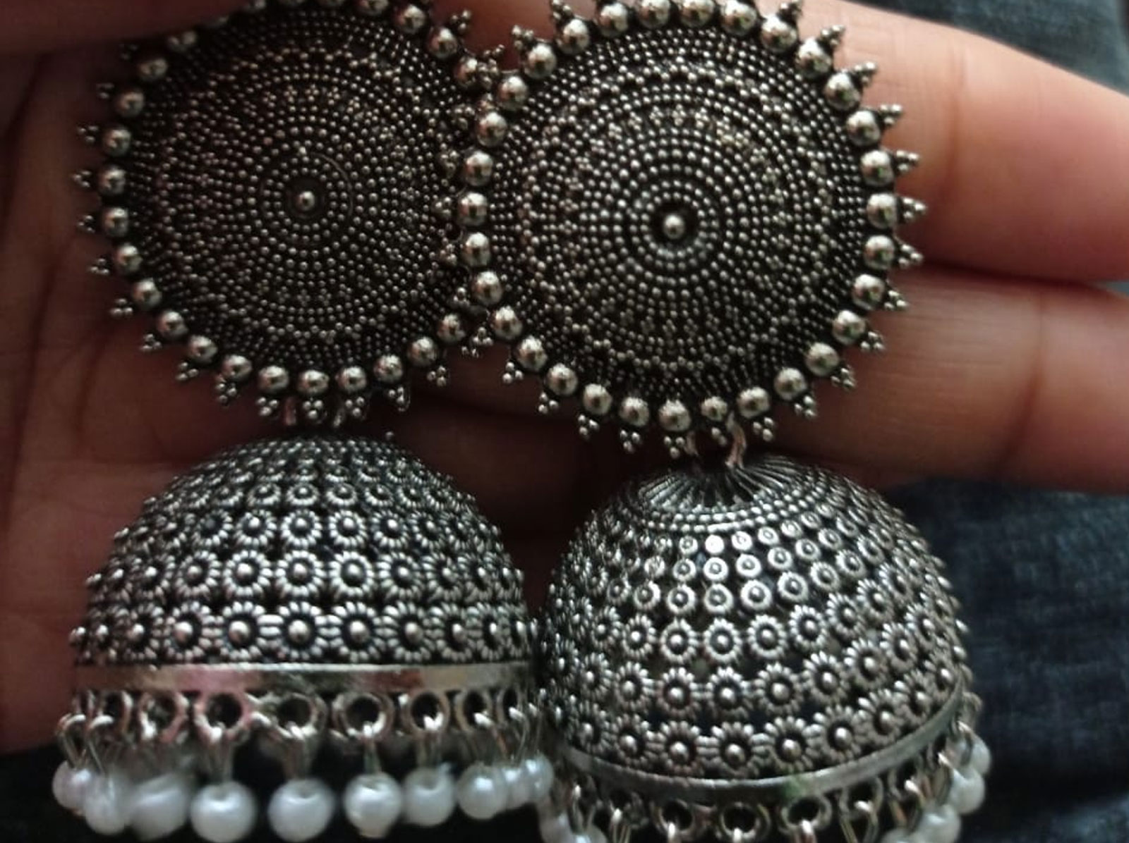 Oxidized Silver Jhumka Earrings for Women - Timeless Elegance with Ethnic  Flair
