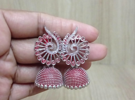 Buy Priyaasi Women Red Beads Kundan Gold Plated Jhumka Earrings Online at  Best Price | Distacart