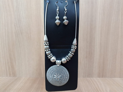 Discover 231+ oxidised silver necklace with earrings best